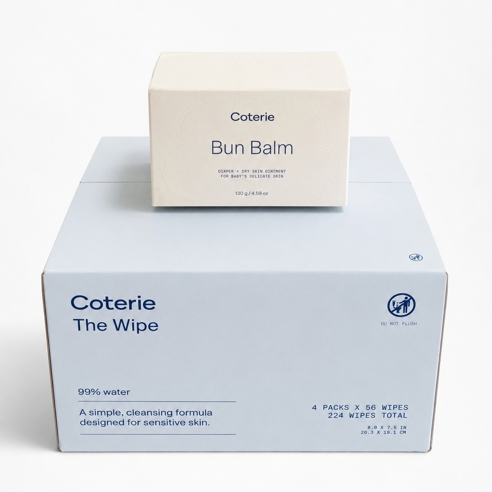 NEW Coterie Baby Wipes 224 Count & Bun Balm Sensitive Skin Bundle